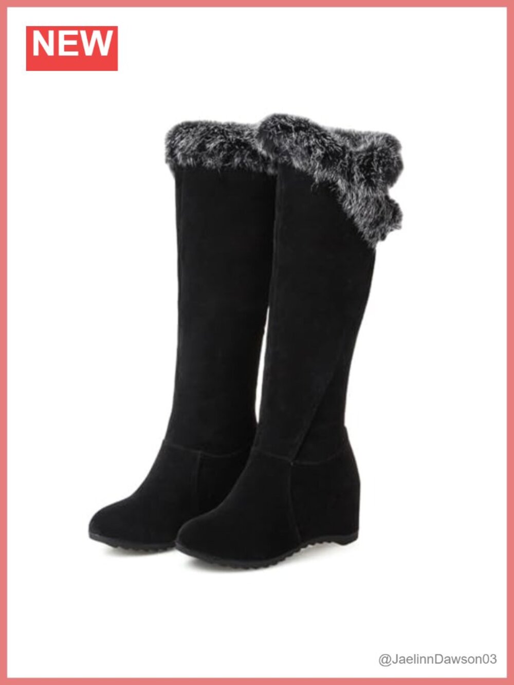 Women's Over Knee Thigh High Snow Boots Stretch Faux Fur Collar Waterproof